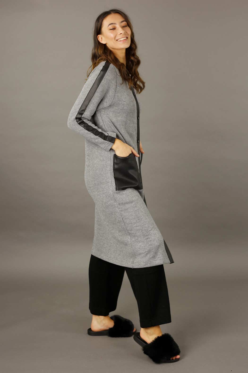 Grey Rib Lexi Coatigan - FINAL SALE