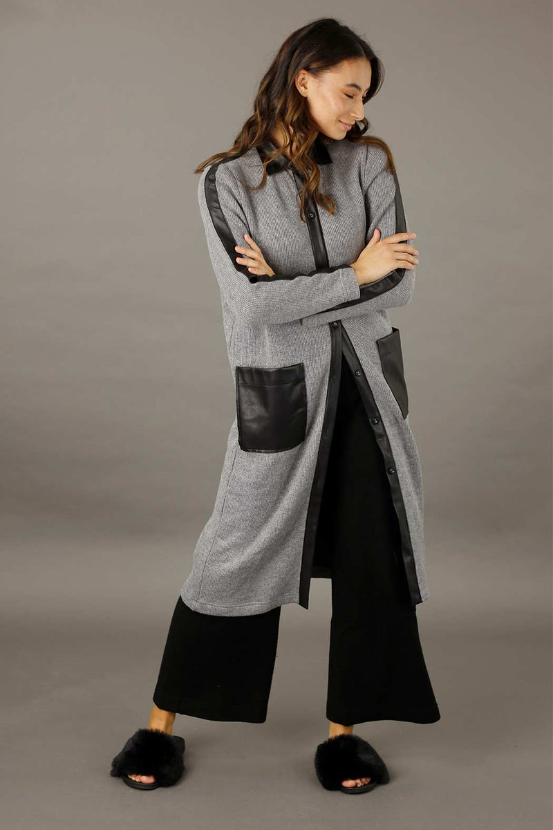 Grey Rib Lexi Coatigan - FINAL SALE
