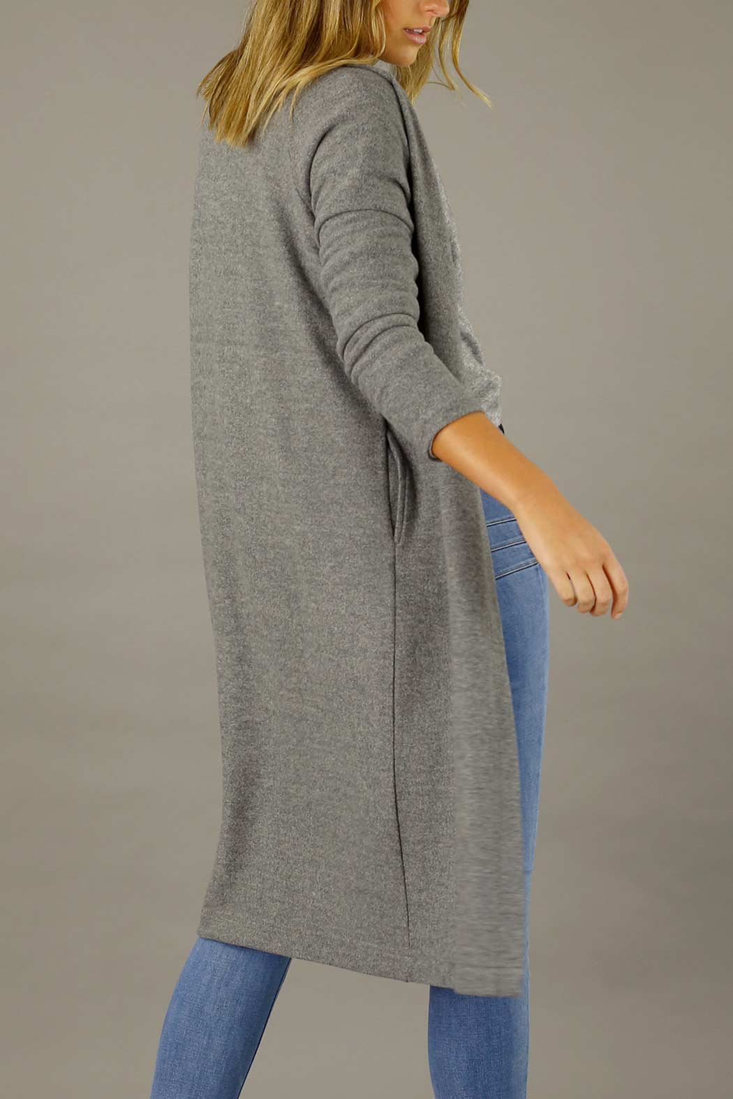Mid Grey Brushed Lounge Cardigan