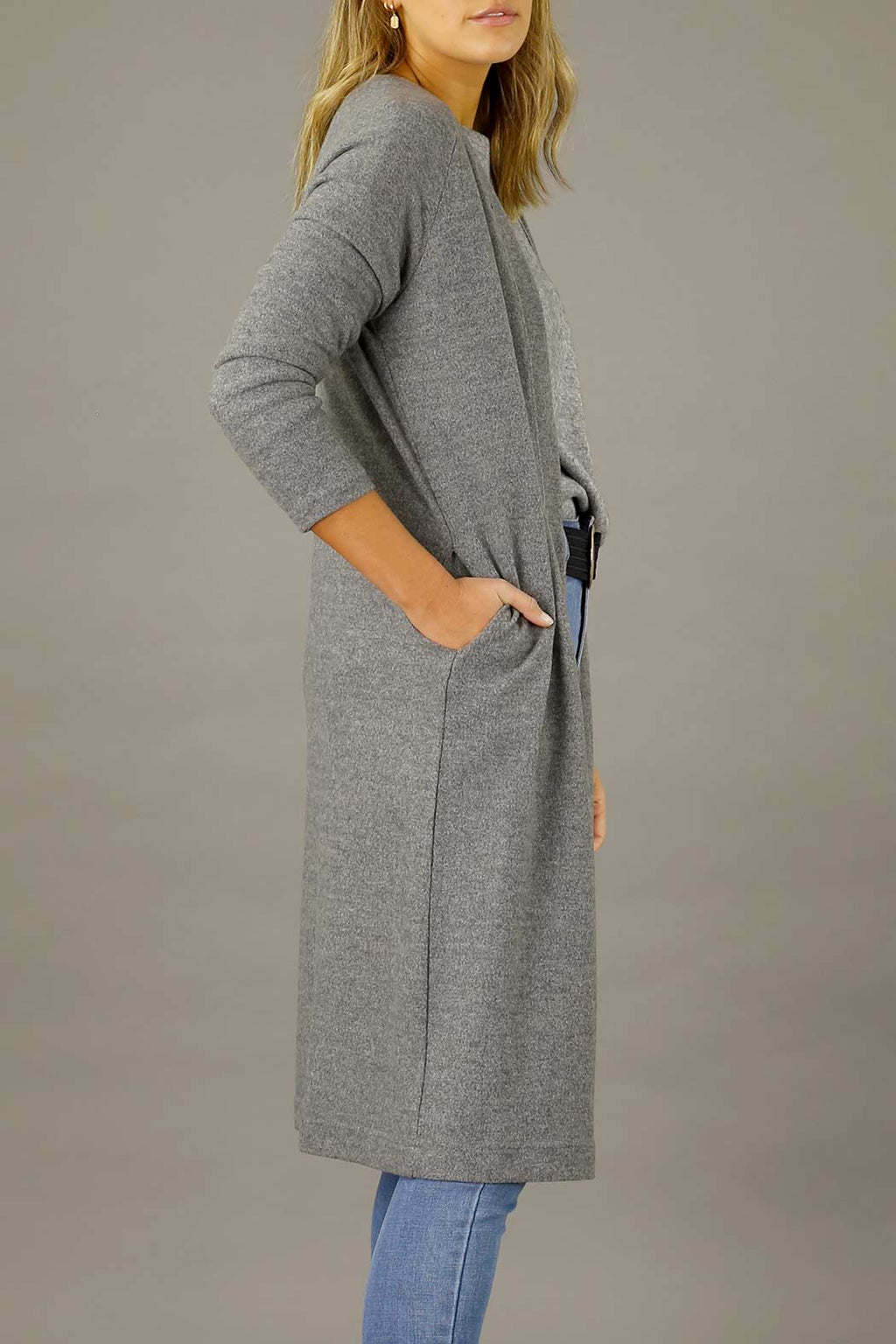 Mid Grey Brushed Lounge Cardigan