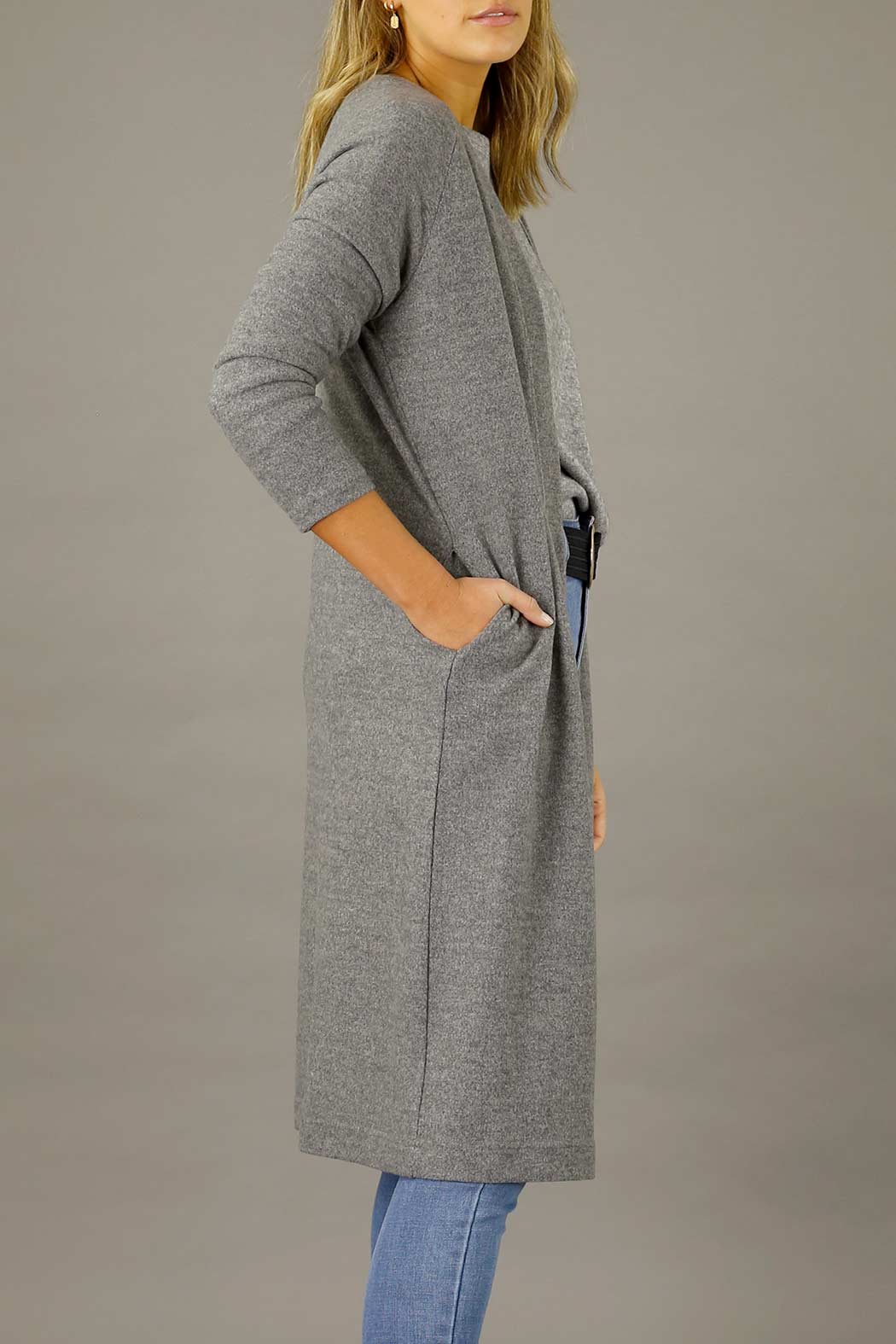 Mid Grey Brushed Lounge Cardigan
