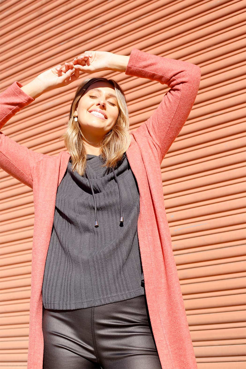 Rust Brushed Lounge Cardigan