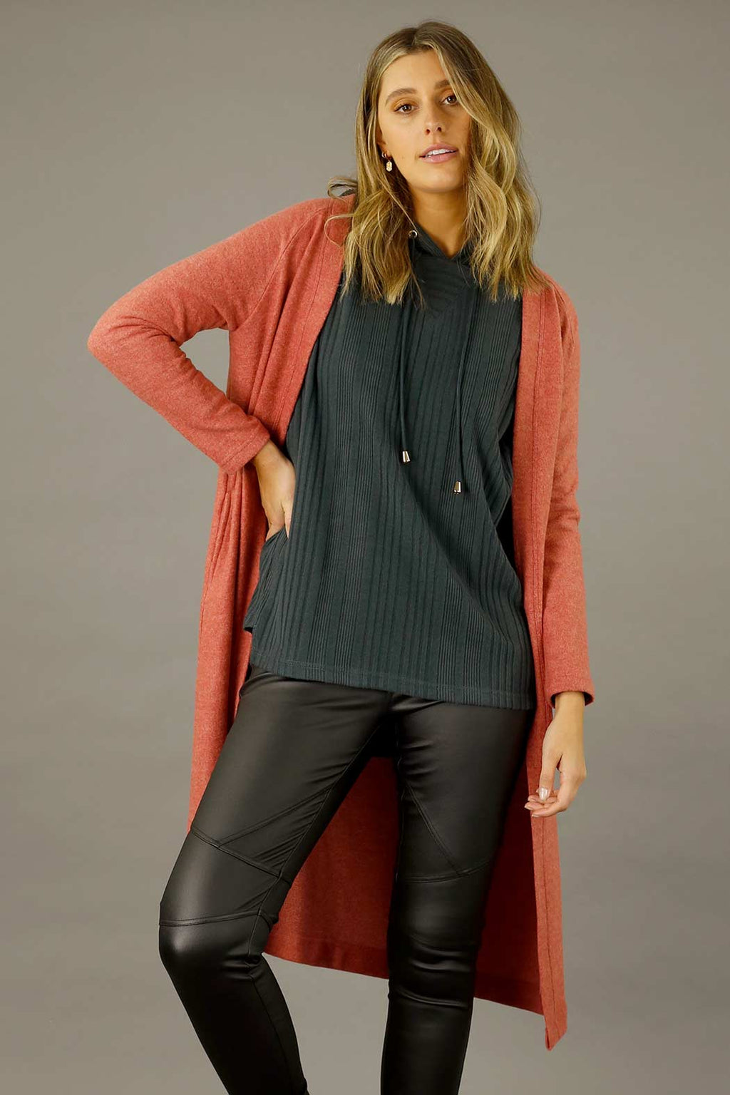 Rust Brushed Lounge Cardigan