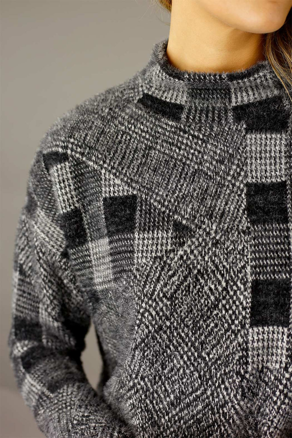 Charcoal Faux Fur Valentina Jumper