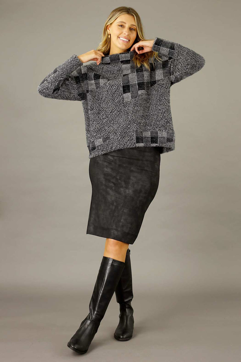 Charcoal Faux Fur Valentina Jumper