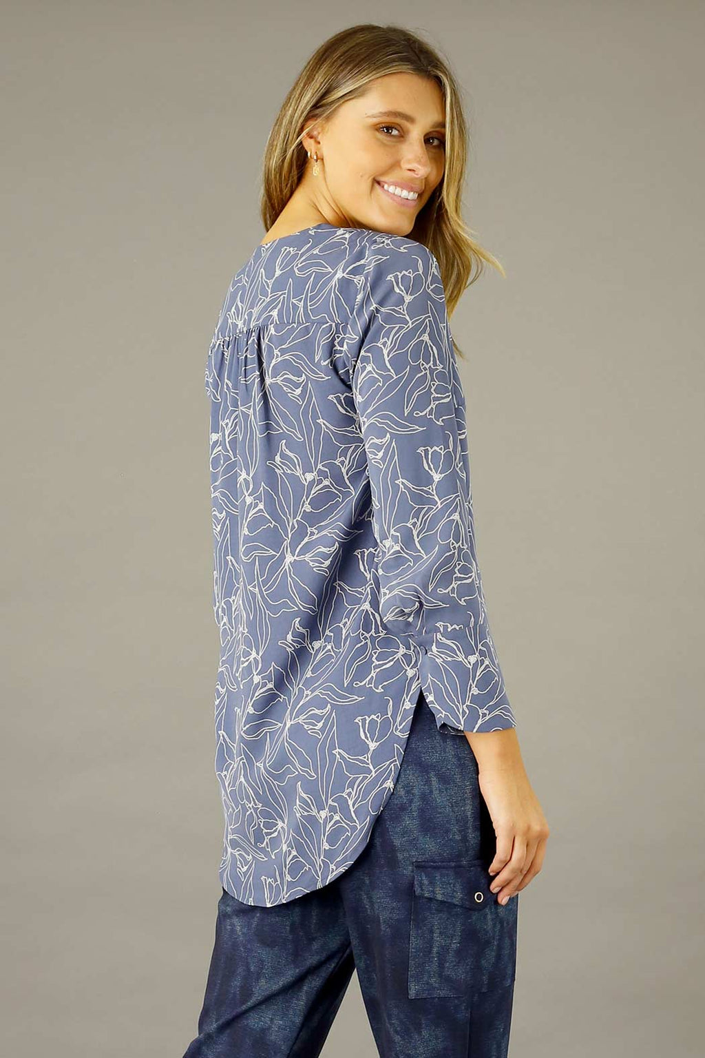Denim Floral Nano Sydney Blouse