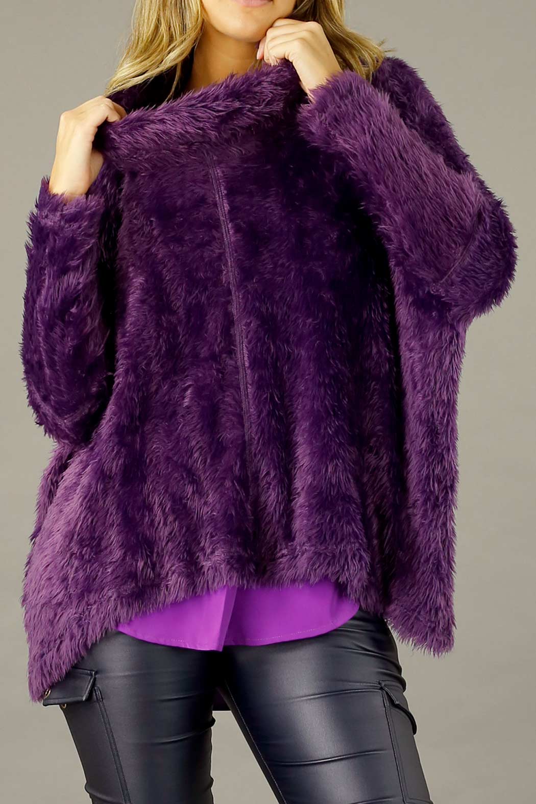 Purple Plush Cowl Overtop - FINAL SALE