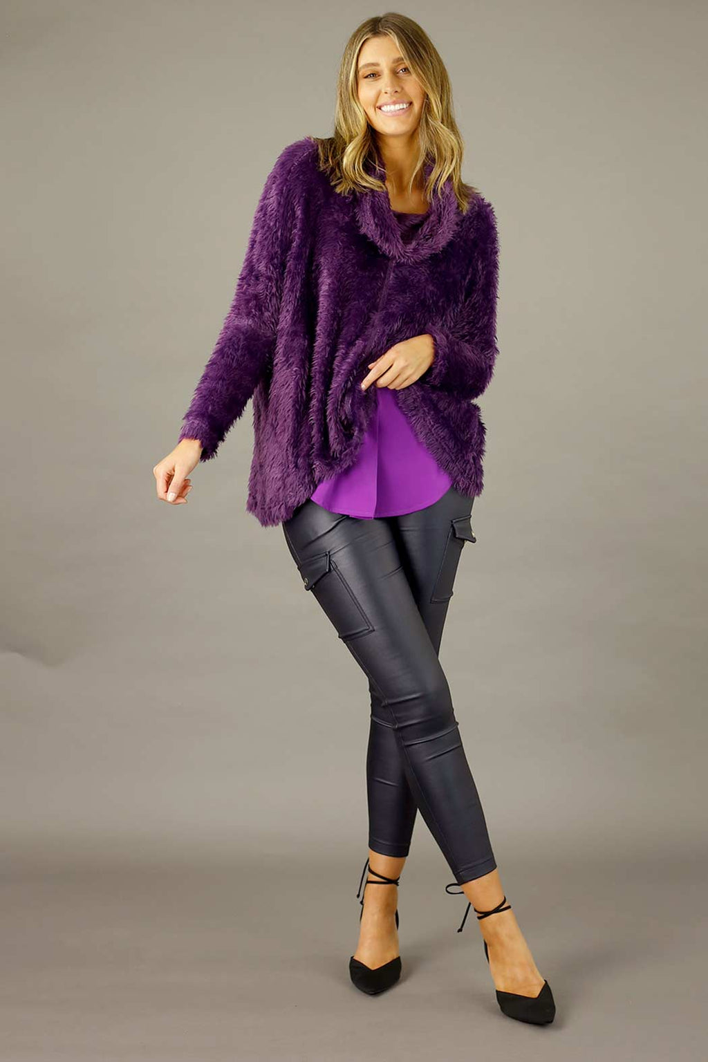 Purple Plush Cowl Overtop - FINAL SALE