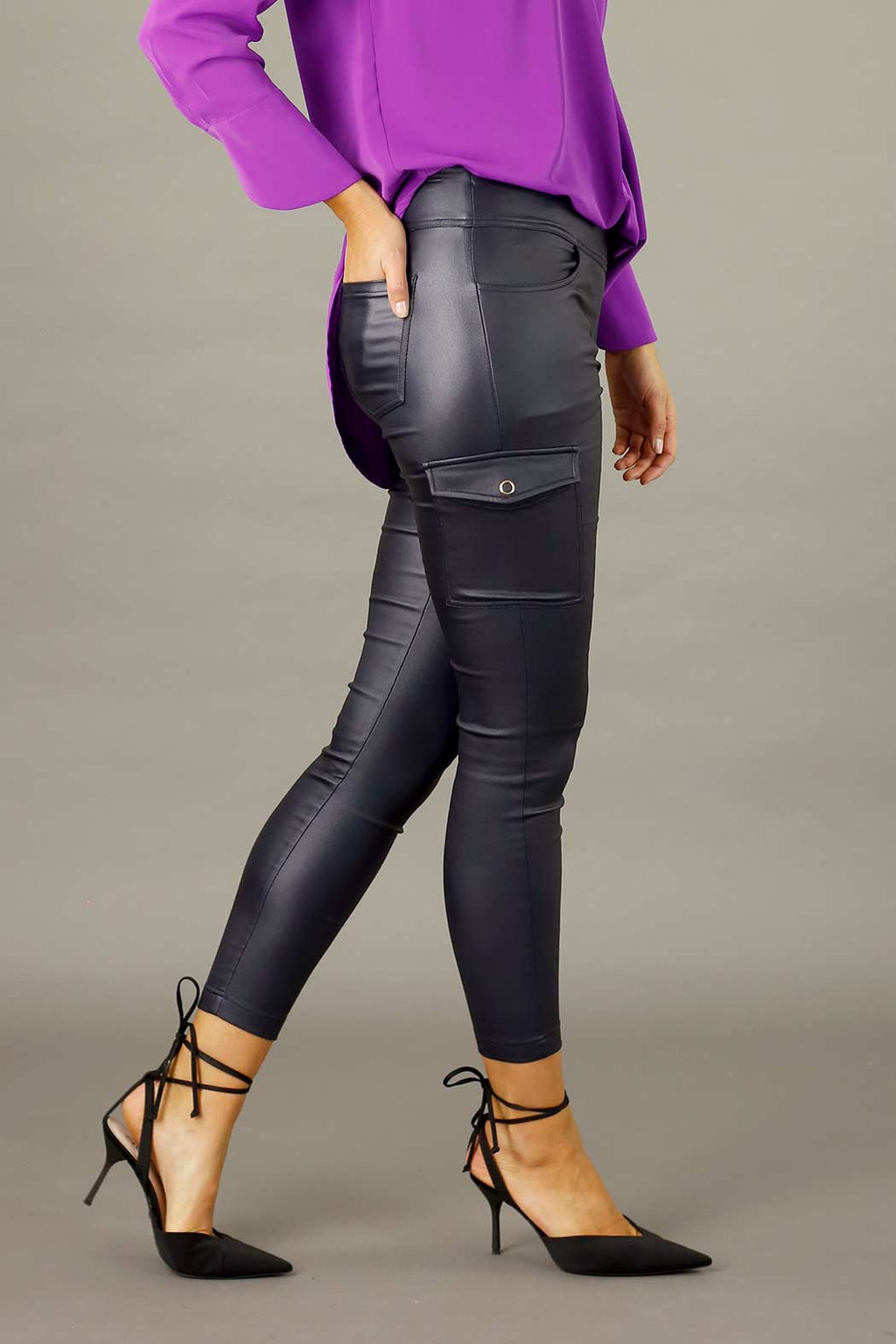 Navy Waxed Cargo Jean - FINAL SALE