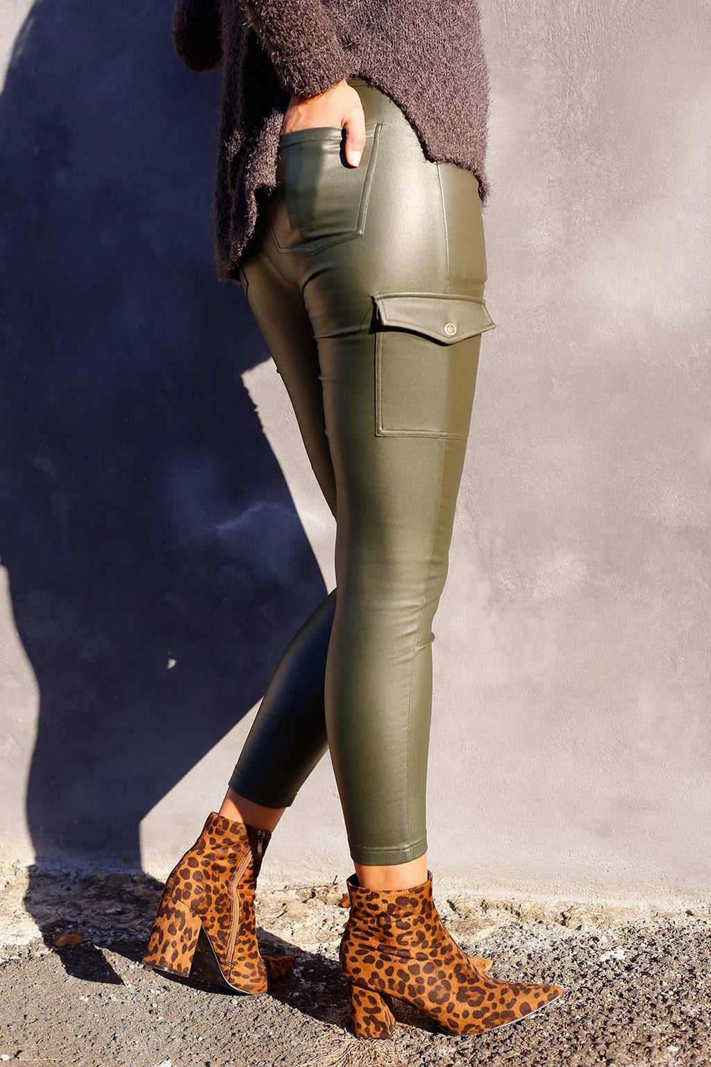 Khaki Waxed Cargo Jean - SALE