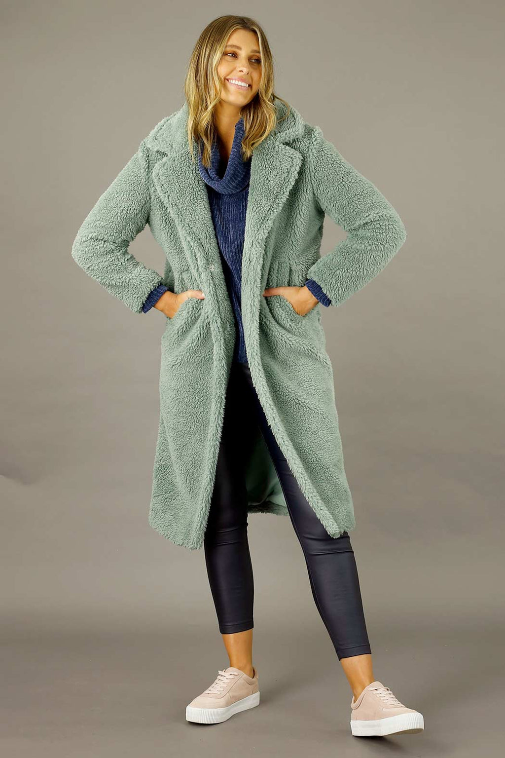 Mint Teddy Coat