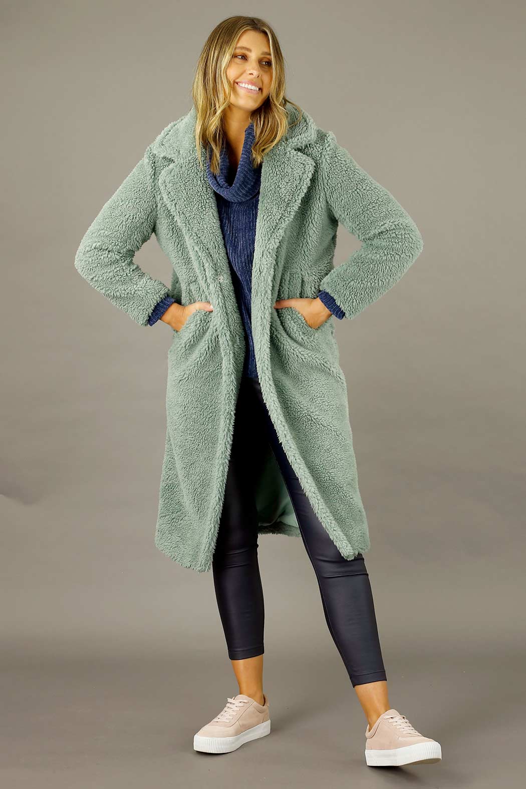 Mint Teddy Coat