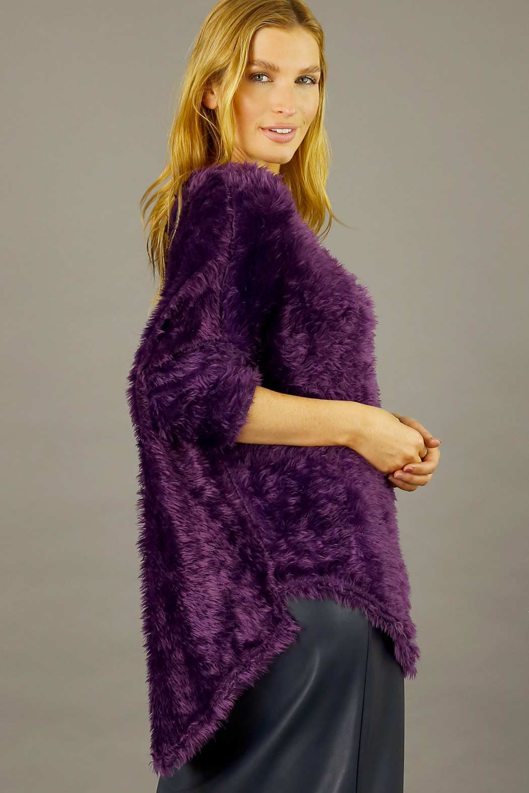 Purple Plush Vee Jumper