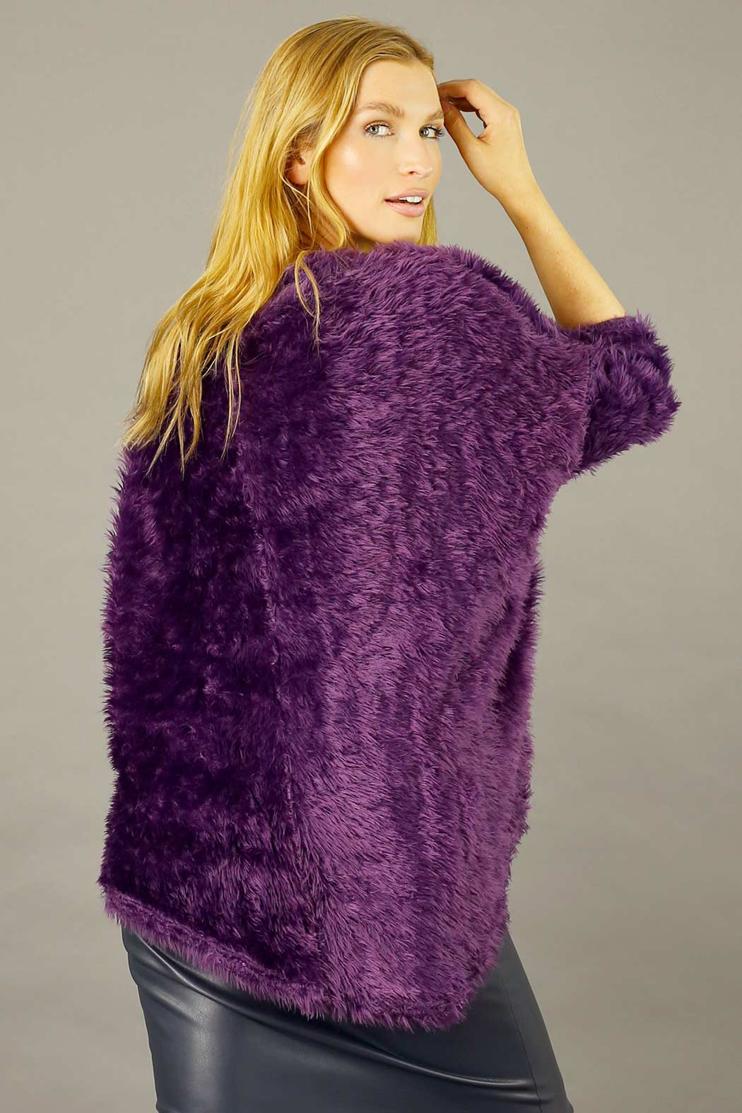 Purple Plush Vee Jumper
