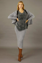 Dark Grey Plush Vee Jumper