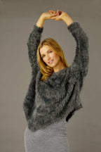 Dark Grey Plush Vee Jumper