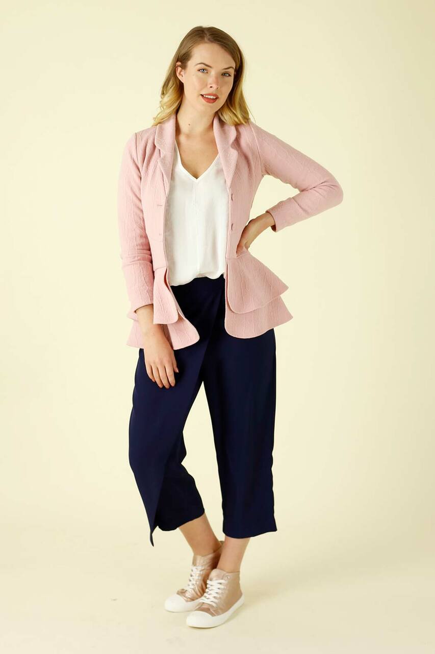 Navy Wrap Front Pant