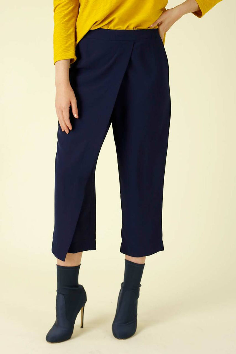 Navy Wrap Front Pant