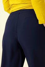 Navy Wrap Front Pant