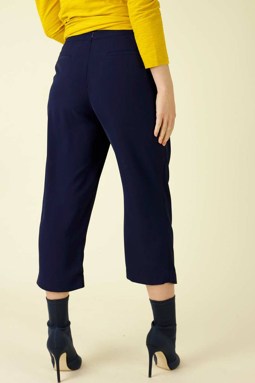 Navy Wrap Front Pant