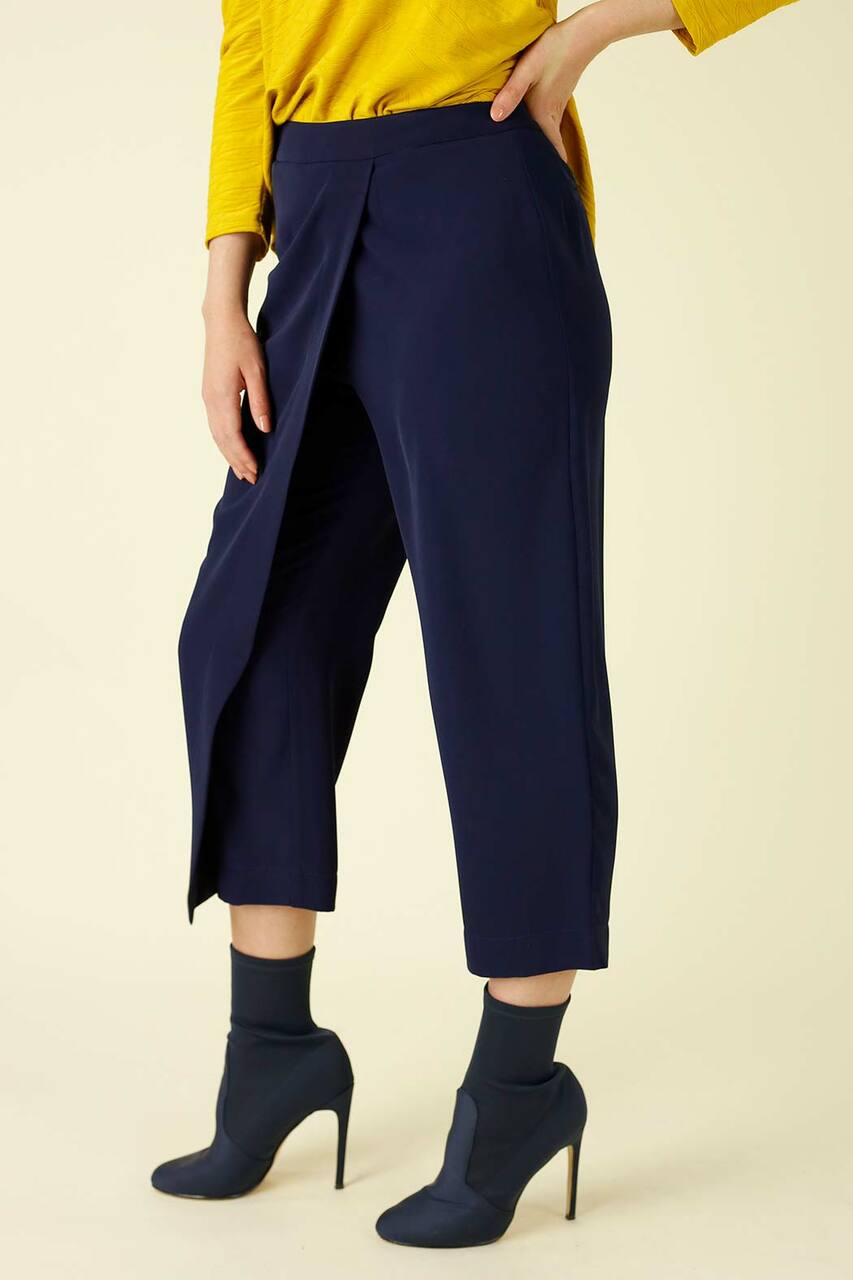 Navy Wrap Front Pant