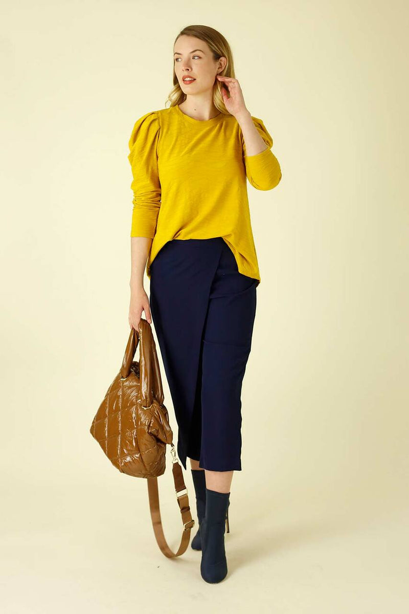 Navy Wrap Front Pant