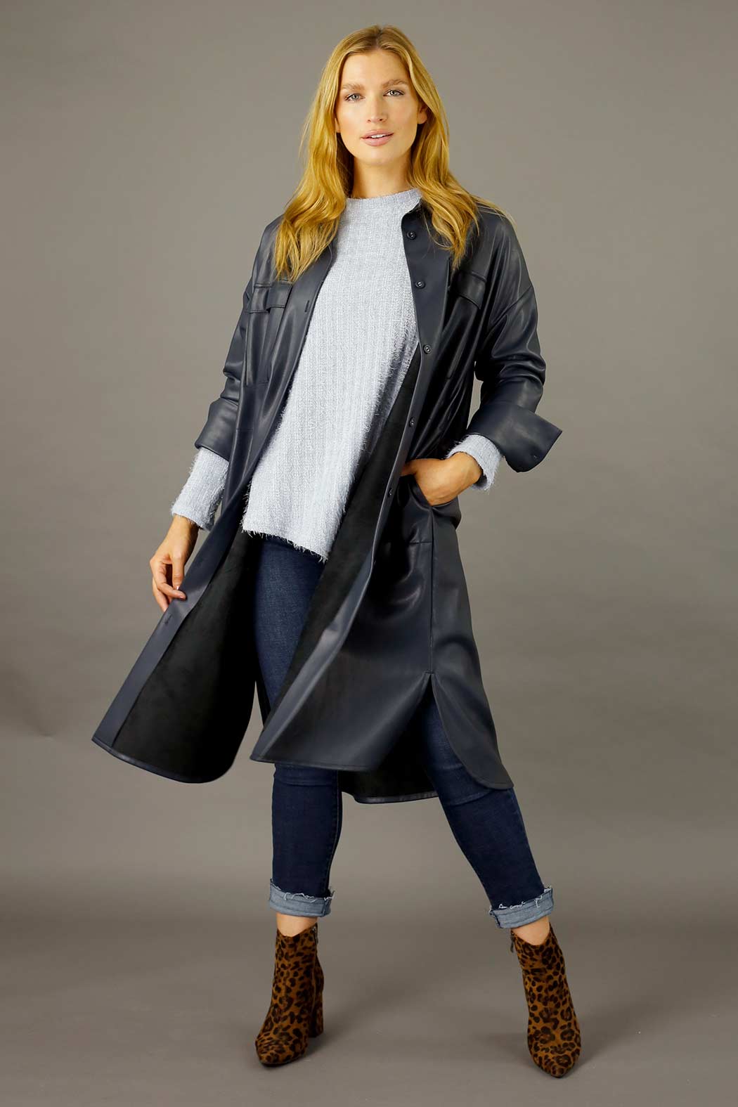 Slate Matrix Shacket - SALE
