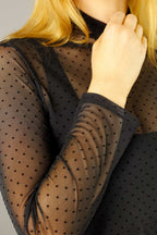 Spot Mesh Accent Top - FINAL SALE