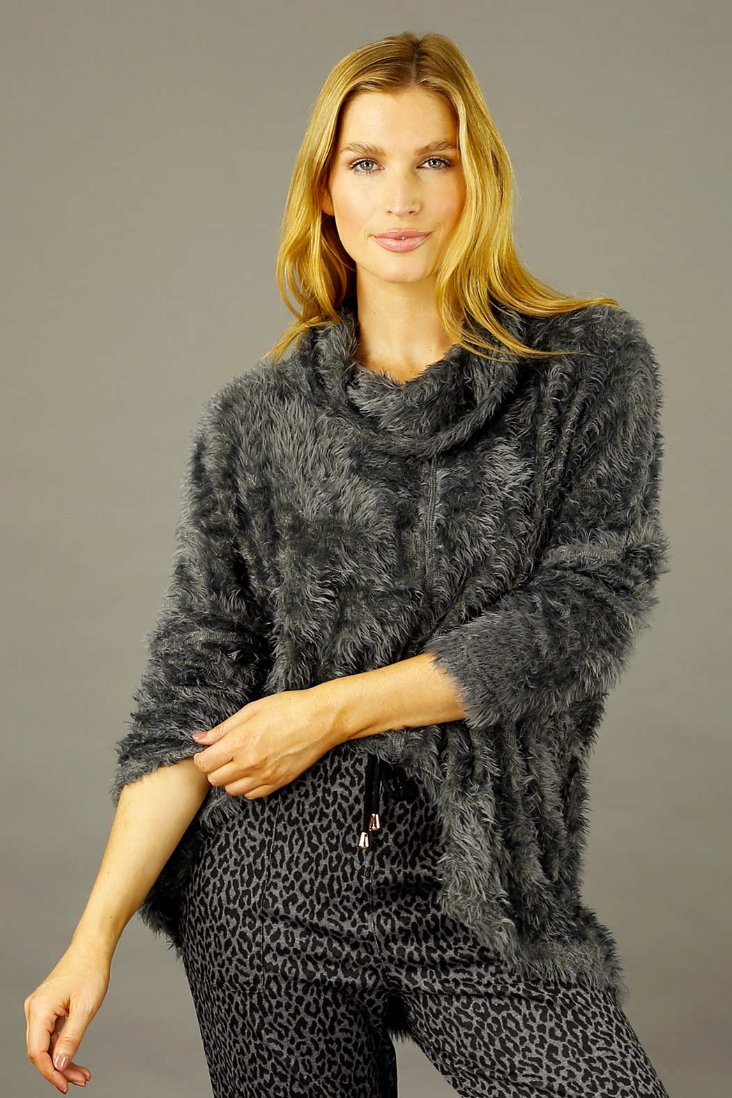 Dark Grey Plush Cowl Overtop - FINAL SALE