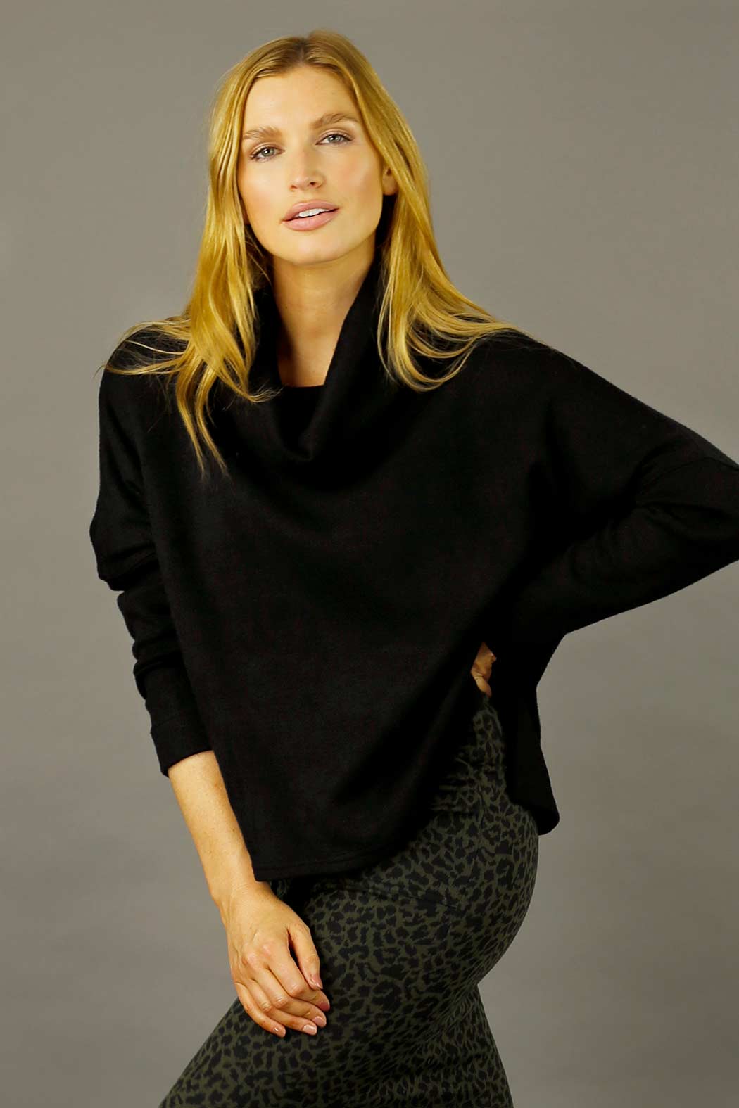 Black Lux Turtle Jumper - FINAL SALE