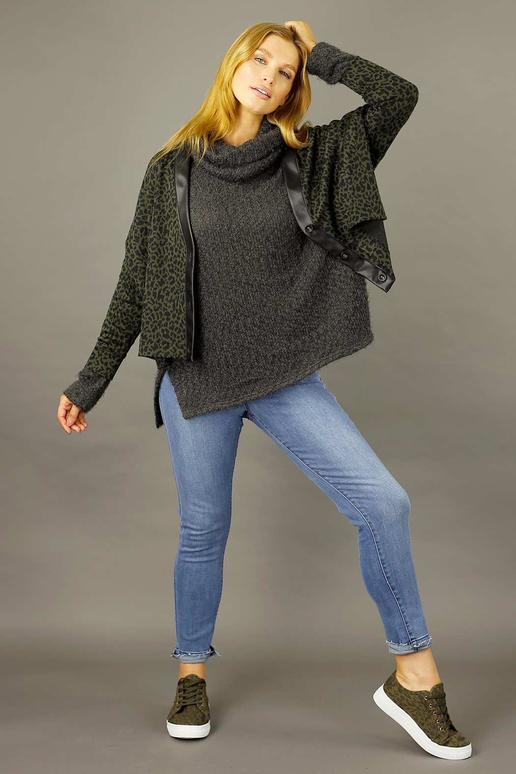 Khaki Sport Luxe Cardigan - SALE
