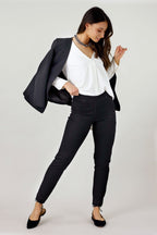 Dark Check Ponte Relaxed Slim Jean