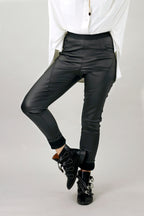 Black Waxed Jogger Pant