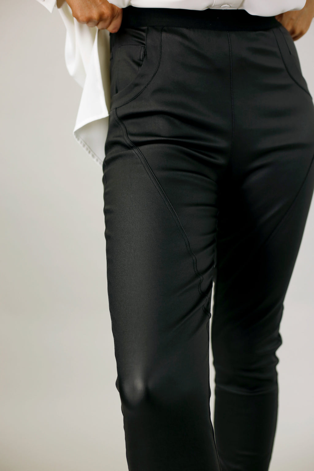 Black Waxed Jogger Pant