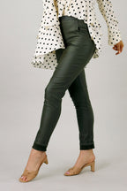 Khaki Waxed Jogger Pant