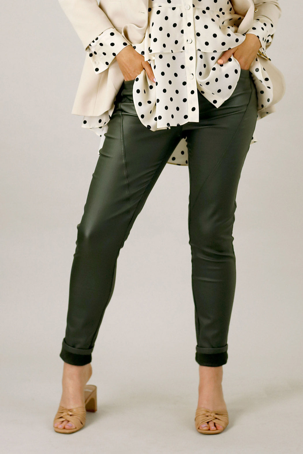 Khaki Waxed Jogger Pant