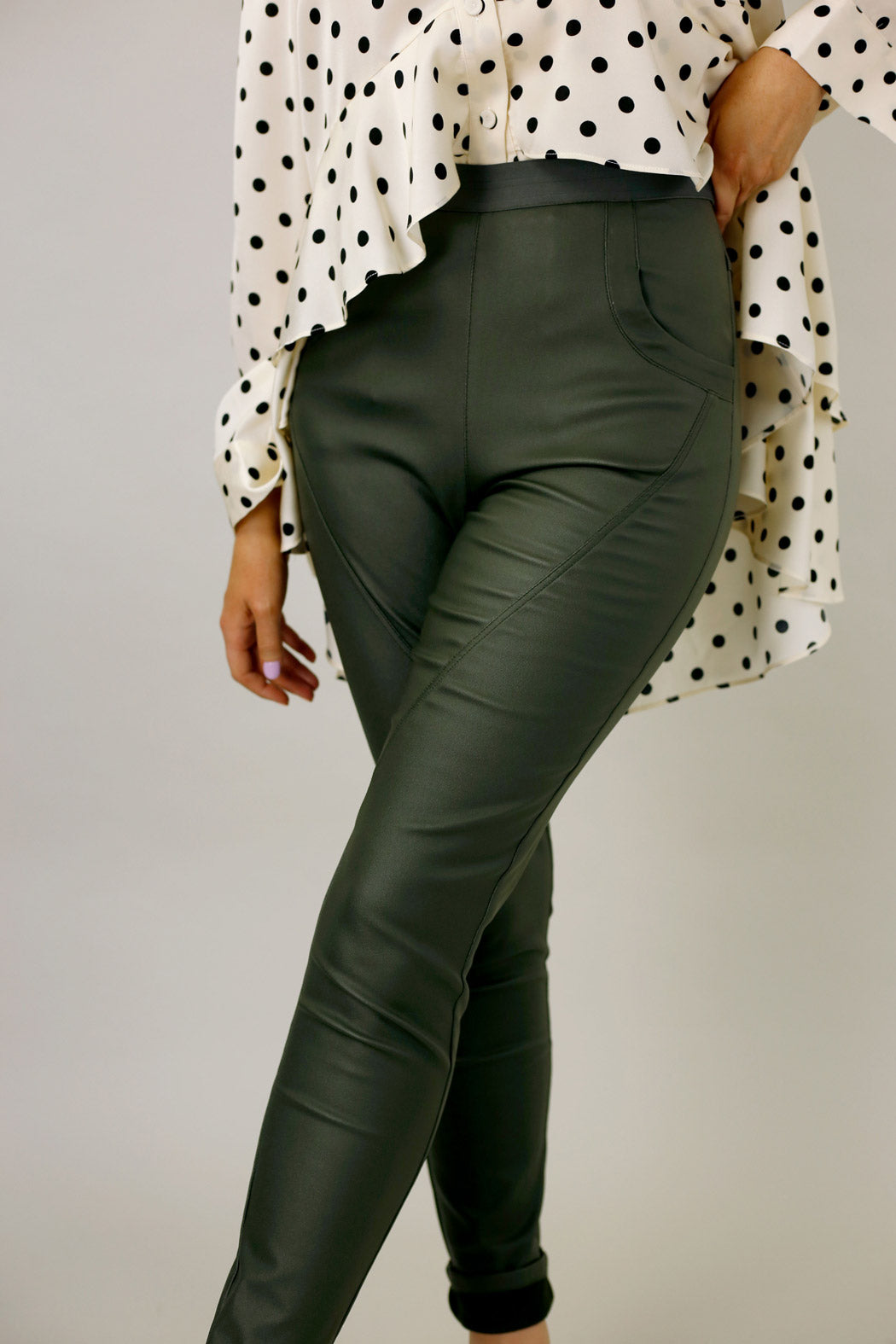 Khaki Waxed Jogger Pant