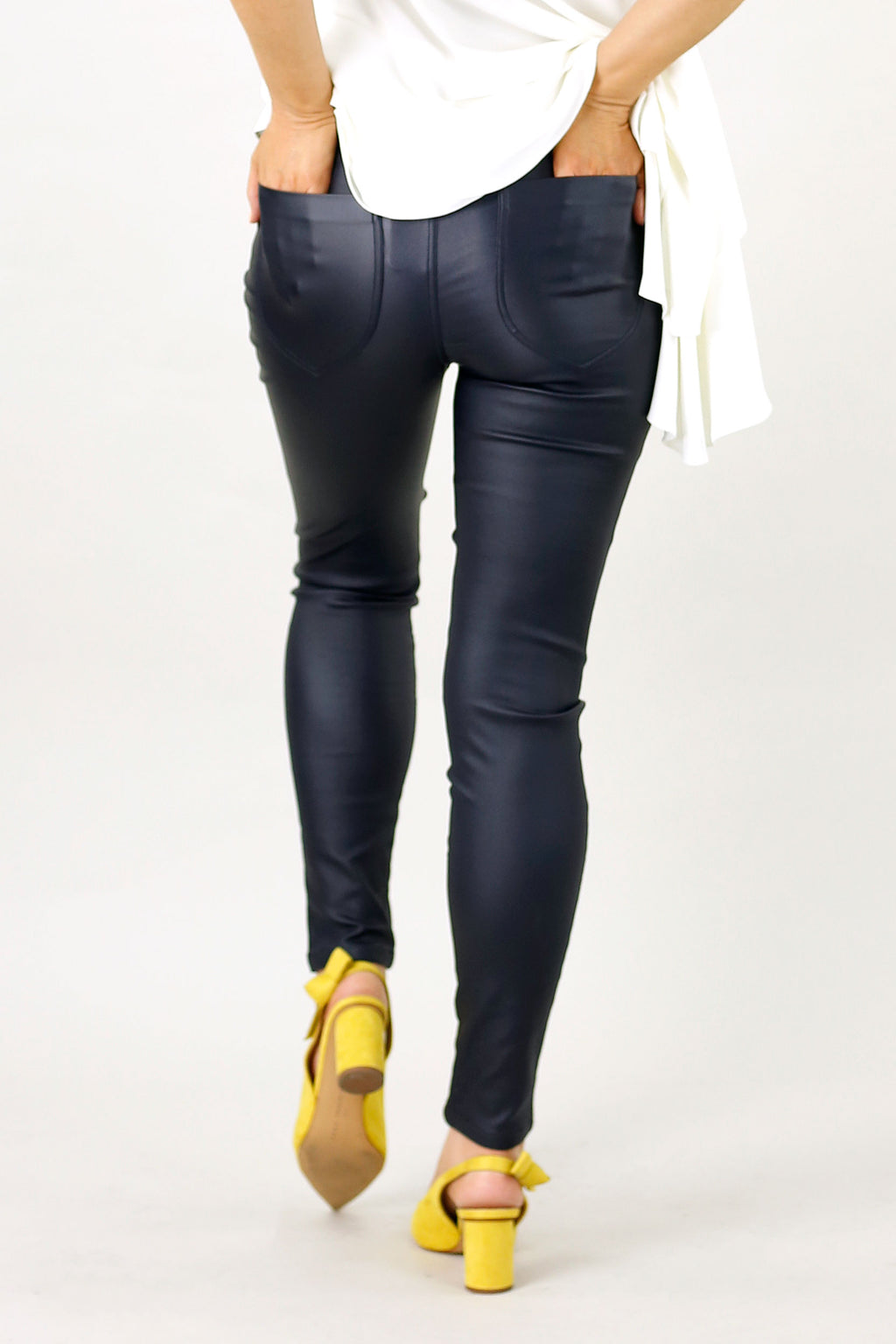 Navy Waxed Jogger Pant
