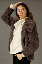 Brown Faux Fur Jacket - SALE