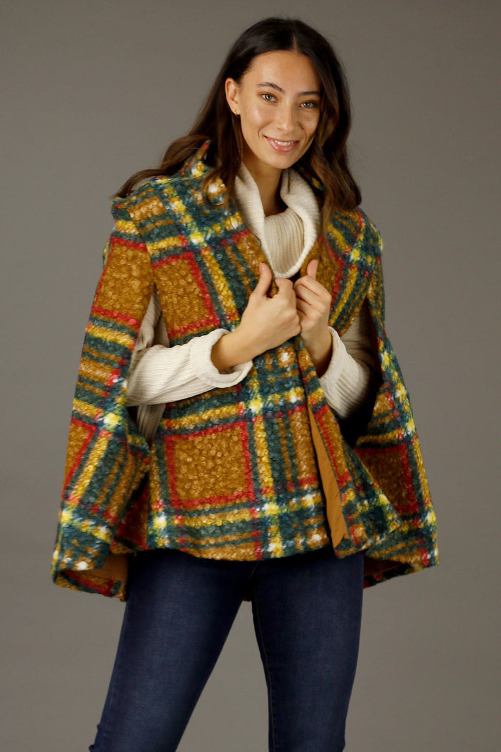 Tan Textured Elizabeth Cape - FINAL SALE