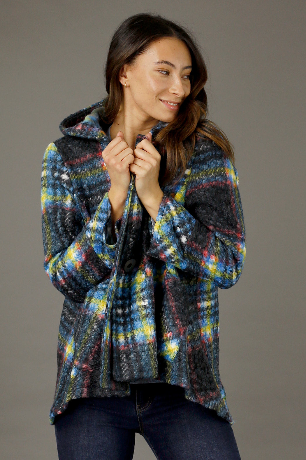 Charcoal Swing Cape Jacket - SALE