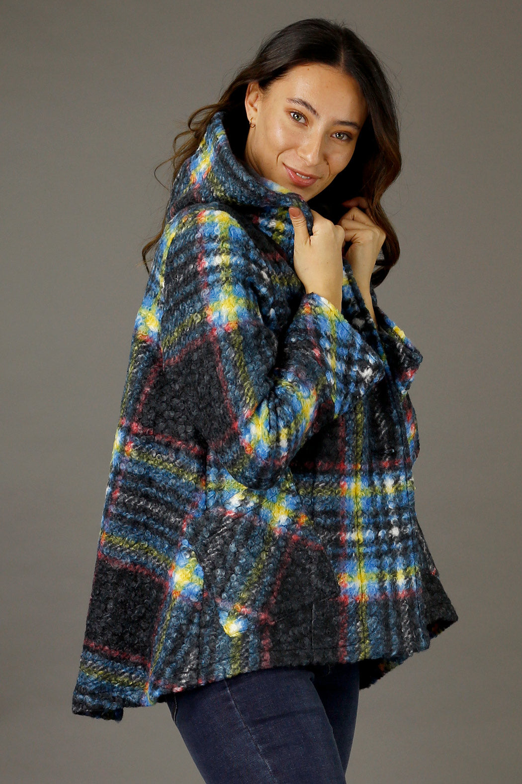 Charcoal Swing Cape Jacket - SALE