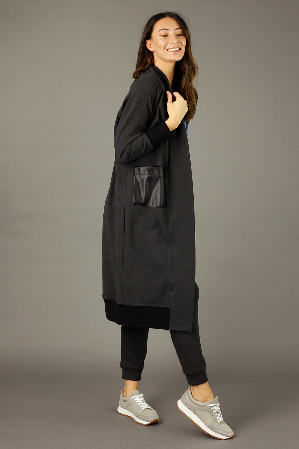 Charcoal Snug Raglan Cardigan - SALE