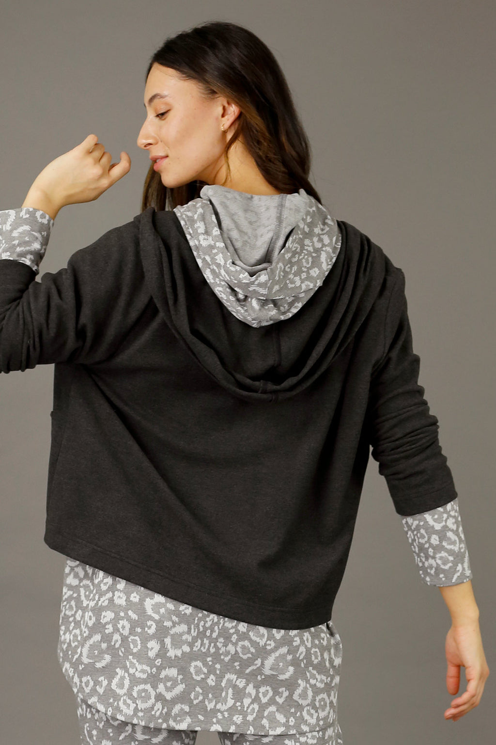 Charcoal Lounge Hooded Cardigan