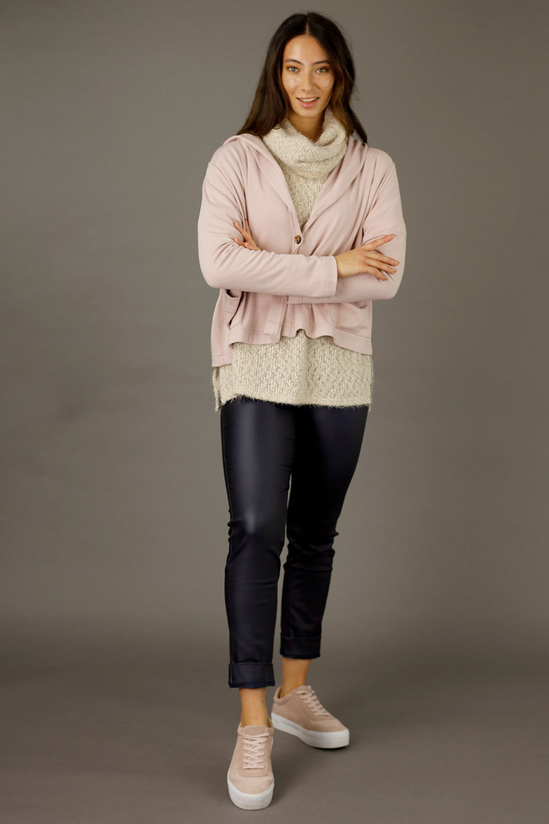 Light Pink Snug Hooded Cardigan - SALE