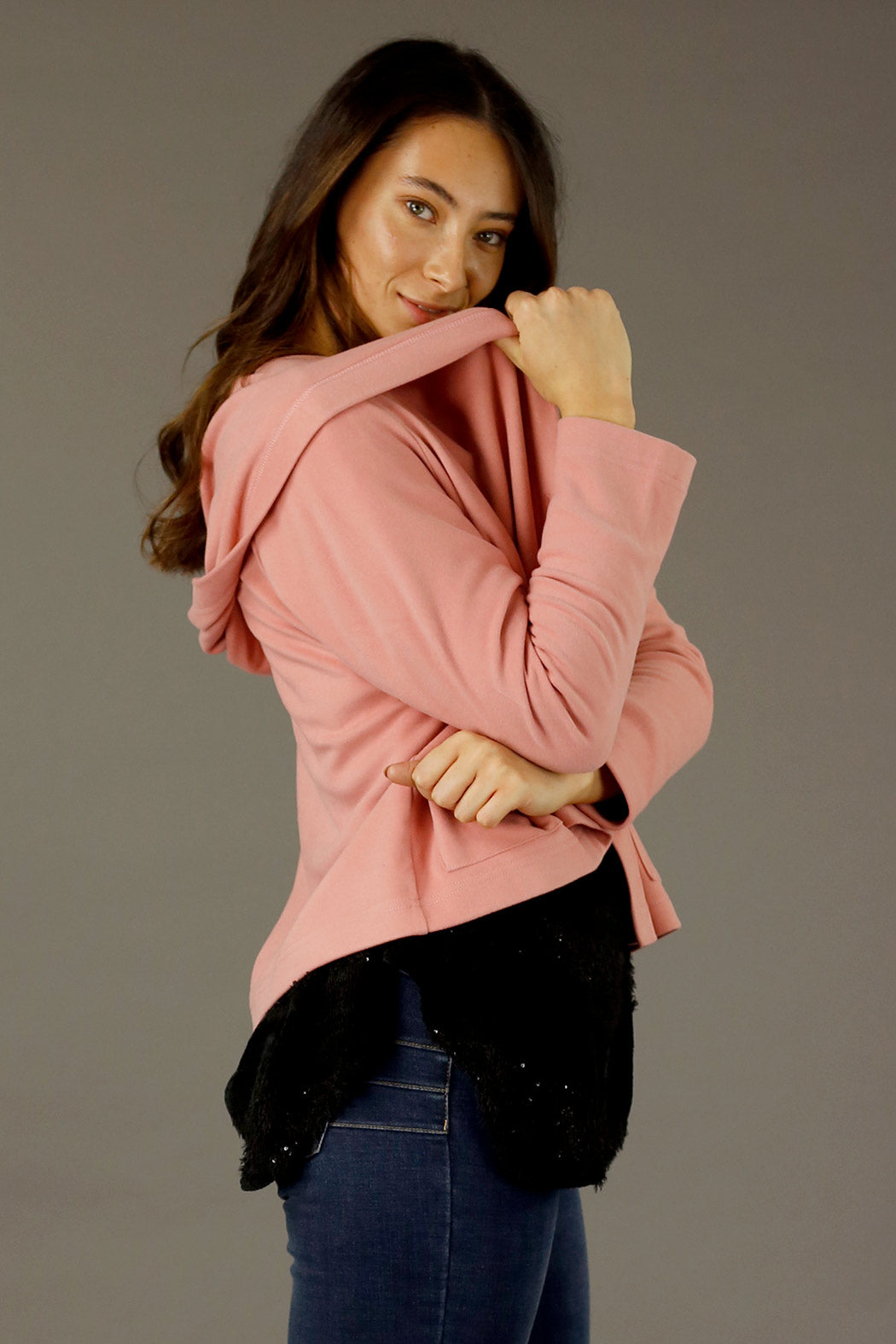 Pink Lounge Hooded Cardigan