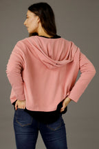 Pink Lounge Hooded Cardigan