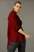 Red Rib Flight Cardigan