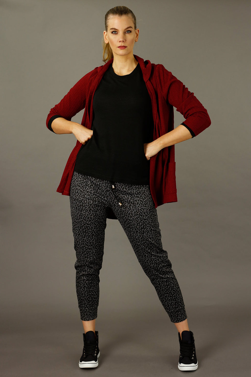 Red Rib Flight Cardigan