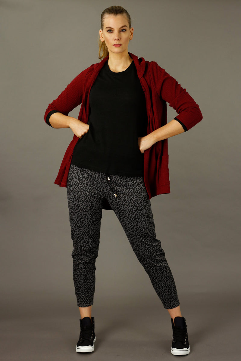Red Rib Flight Cardigan